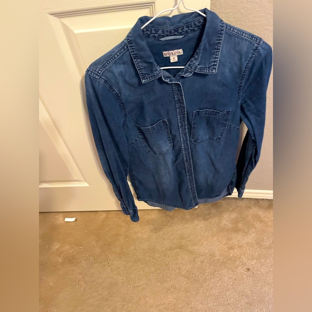 Blue Denim Button-Up Shirt